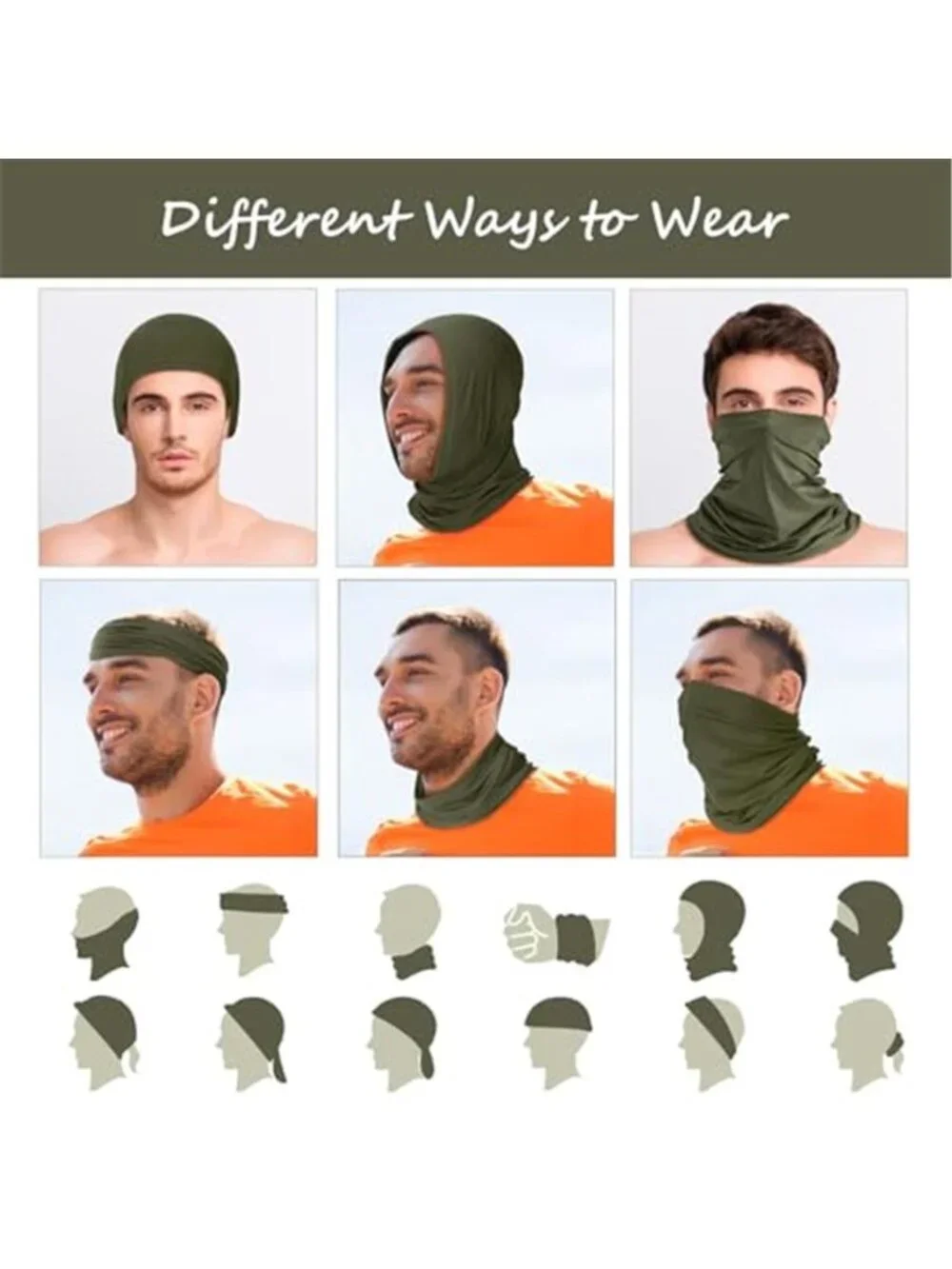 6 Pieces Summer UV Protection Cooling Neck Gaiter Face Clothing Neck Mask